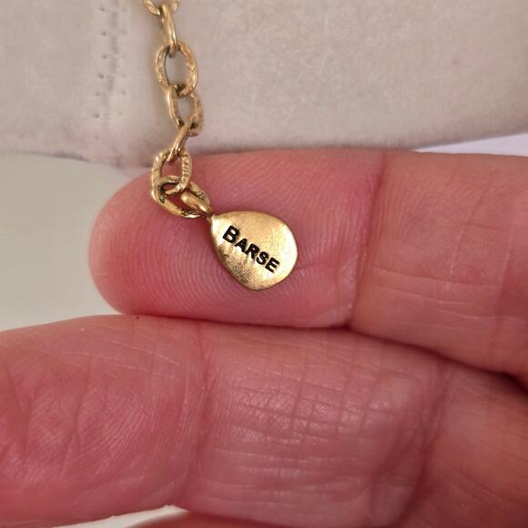 Barse Thailand Pendant Necklace Women's Antiqued Brass Medallion Polished Boho - Picture 6 of 12